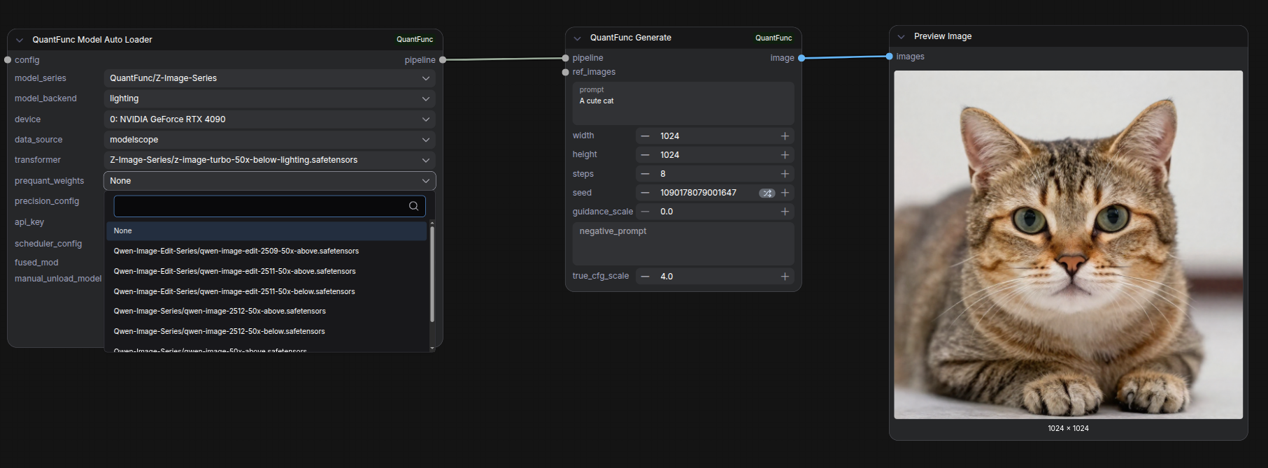 ComfyUI · QuantFunc workflow